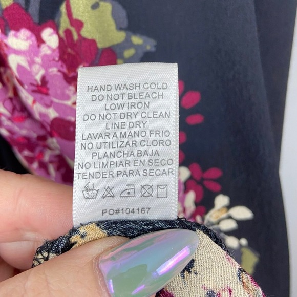 Staccato Floral Halter Top Blouse Size L Sleeveless‎ Boho Romantic Cottagecore - Picture 7 of 8